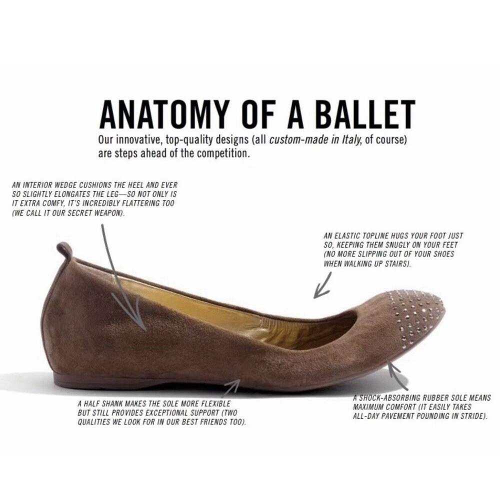 J. CREW 'Anya' BROWN Crystal Suede Ballet Flats Shoes Women Size 7